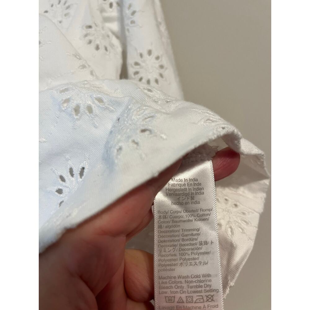 Madewell Embroidered Wide-Sleeve Boxy Tee in White NWT! - Picture 7 of 10